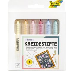 Crayon craie PASTEL, couleurs assorties, étui de 6