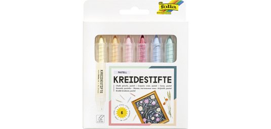 Crayon craie PASTEL, couleurs assorties, étui de 6