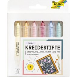 Krijtpotlood PASTEL assortiment - etui van 6 stuks