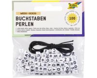 Perles avec lettres, carré, 100 pièces, blanc