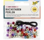 Perles avec lettres, carré, 100 pièces, assorti