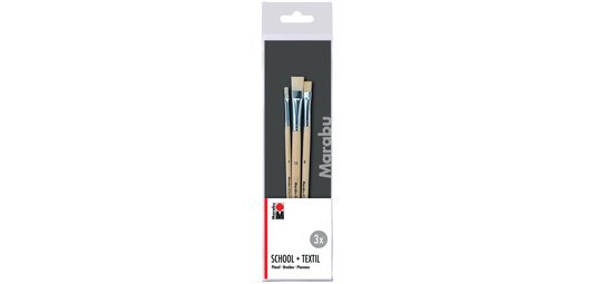Set de pinceaux School + Textil, 3 pièces