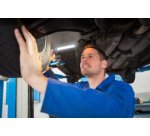 Lampe d'atelier à LED WL250B slim, noir/bleu