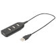 Hub USB 2.0, 4 ports, longueur câble : 300 mm, noir
