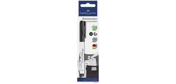 FABER-CASTELL Marqueur pour tissu, noir, sur carte blister