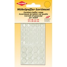 Assortiment de butoirs de meuble, transparent