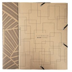 Exacompta Eterneco Elasticated Folder, 3-flap, A4 - Brown geometrical design