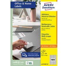 Etiquette universelle, 35,6 x 16,9 mm, blanc