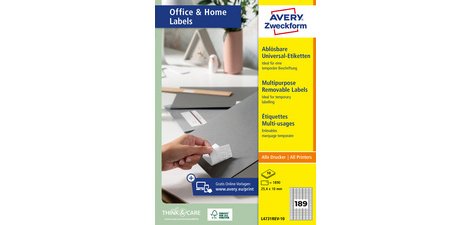 Multi-purpose label, 35.6 x 16.9 mm, white
