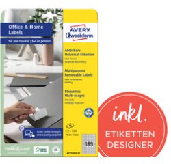 Universeel etiket 25,4 x 10 mm wit