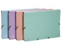 Fächermappe mehrfarbig aus Karton, 6 Fächer, Serie Aquarel - 26x13cm - Farben sortiert