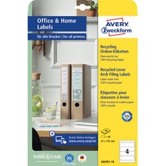 Rugetiket voor ordner, gerecycleerd Home Office, 61 x 192 mm