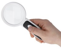Loupe avec LED, rond, blanc/bleu