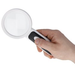 Loupe avec LED, rond, blanc/bleu
