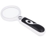 Loupe avec LED, rond, noir/blanc