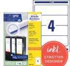 Etiquette pour dos de classeur, 61 x 192 mm