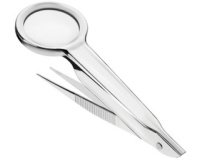 Pince précelle avec loupe, argent