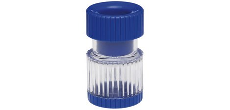 Pill crusher, blue/transparent