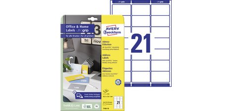 Etiquette d'adressage 63,5 x 38,1 mm Home Office blanche