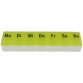Pilulier semainier, plastique, blanc/vert