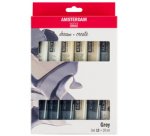 Amsterdam peinture acylique tube de 20 ml, étui de 12 pièces, gris