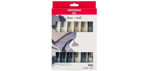 Amsterdam peinture acylique tube de 20 ml, étui de 12 pièces, gris