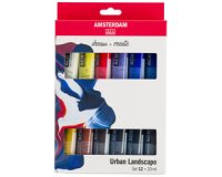 Amsterdam peinture acylique tube de 20 ml, étui de 12 pièces, paysage urbain