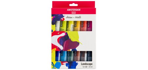 Amsterdam peinture acylique tube de 20 ml, étui de 12 pièces, paysage
