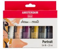 Amsterdam acrylverf tube van 20 ml, etui van 6 stuks, portret