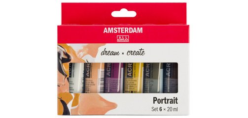 Amsterdam peinture acylique tube de 20 ml, étui de 6 pièces, portrait