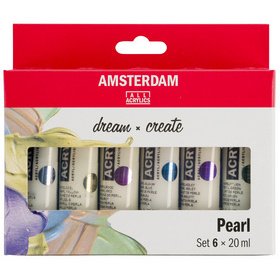 ROYAL TALENS Peinture acrylique AMSTERDAM Pearl, 6 x 20 ml