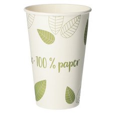 Cardboard cup 'pure' ZERO 30 cl, beige/green