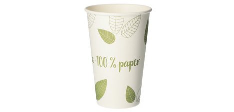 Gobelet en carton 'pure' ZERO 30 cl, beige/vert