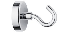 Crochet aimanté, diamètre: 48 mm, rond, argent