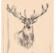 Serviettes à motif 'Deer', 330 x 330 mm, naturel