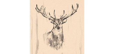 Serviettes à motif 'Deer', 330 x 330 mm, naturel