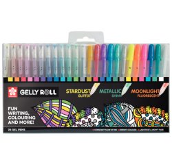Stylo roller à encre gel Gelly Roll Mix, étui de 24