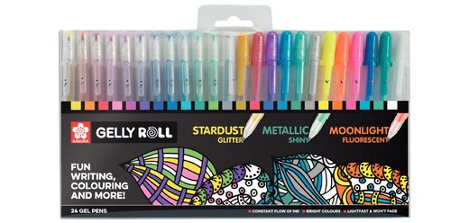 Stylo roller à encre gel Gelly Roll Mix, étui de 24