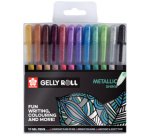 Stylo roller encre gel Gelly Roll Metallic étui de 12