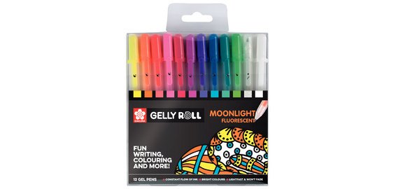 Stylo roller encre gel Gelly Roll Moonlight étui de12