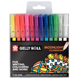 Stylo roller encre gel Gelly Roll Moonlight étui de12