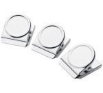Clip magnétique, 38 x 45 mm, par 3, argent/chrome