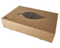 Boîte de traiteur 'pure', 464 x 313 x 80 mm, marron