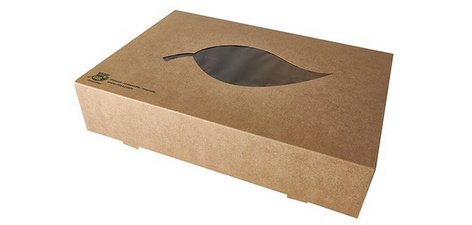 Boîte de traiteur 'pure', 464 x 313 x 80 mm, marron