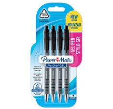 Paper Mate stylo bille Flexgrip Gel, blister de 4 pièces, noir