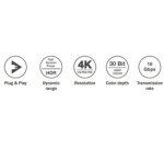 Câble de fibre optique hybride HDMI AOC, 10 m