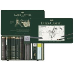 FABER-CASTELL Set crayons PITT GRAPHITE, étui de 26 pièces