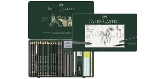 FABER-CASTELL Set crayons PITT GRAPHITE, étui de 26 pièces
