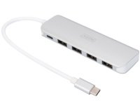 Hub USB-C 3.0, 4 ports, argent