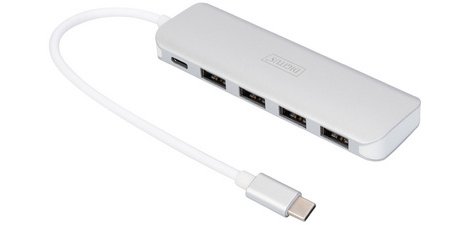 USB-C 3.0 Hub, 4 ports, silver